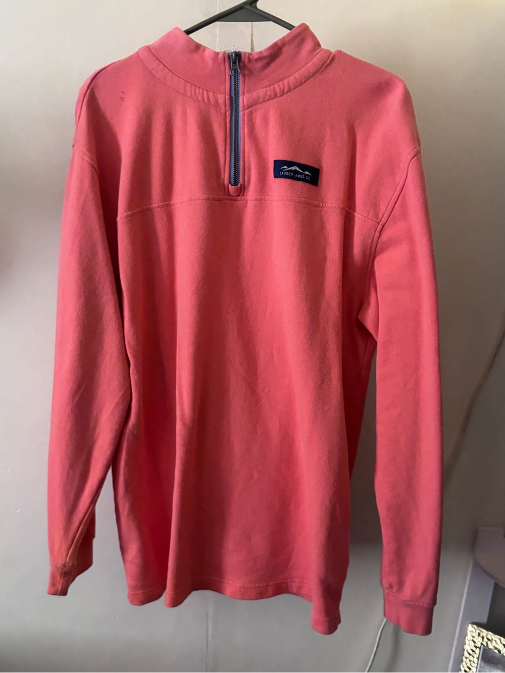 Lauren James Coral Half-Zip Pullover Sweater